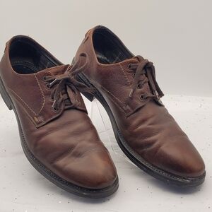 Elegant Brown Leather Men's Oxfords